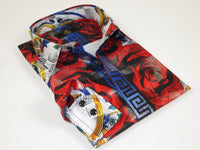 Men's Sports Shirt By Barocco Fashion Printed Long Sleeves Soft Feel EFS78 Multi
