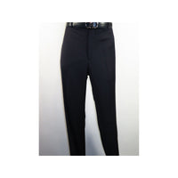 Men's Mizanni Flat Front Trousers Wool Super 150s Classic Fit #1500 Navy Blue