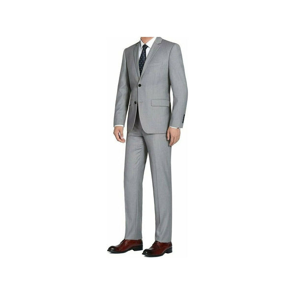 Men Renoir Suit Super 140 Soft Wool 2Button 2Vents Classic Fit 508-5 Lt Gray