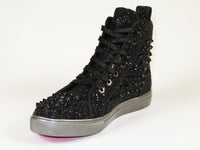 Mens High Top Shoes By FIESSO AURELIO GARCIA ,Spikes Rhine stones 2409 Black