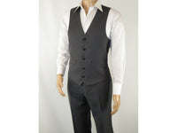 Mens RENOIR Vest Wool 140 Adjustable ,V-Neck two Pocket Full Lining 508 Mid Gray