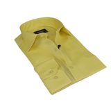 Men 100% Cotton Oxford Shirt Manschett by Quesste Turkey Slim Fit 4029-11 Yellow