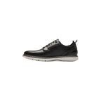 25662-001 Stacy Adams Sync Plain Toe Elastic Lace Up Sneaker Shoes Leather Black