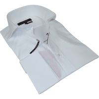 Men Dress Shirts AXXESS Turkey Soft Egyptian Cotton High Collar 223-06 White