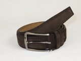 Mens Brown Genuine Suede Soft Leather Belt PIERO ROSSI From Turkey # Brown-C