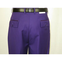 Mens Apollo  King  Banded Collarless suit Chinese Mandarin Wide leg AG95 Purple