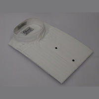Men's Tuxedo Pastor shirt Classix  Banded Collarless Formal Pleated M06 White