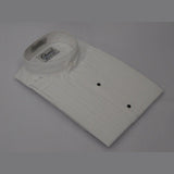 Men's Tuxedo Pastor shirt Classix  Banded Collarless Formal Pleated M06 White