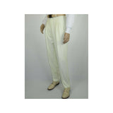 Mens Apollo  King  Banded Collarless suit Chinese Mandarin Wide leg AG97 Ivory