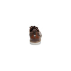 25662-221 Stacy Adams Sync Plain Toe Elastic Lace Up Sneaker Leather Cognac