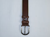 Men Brown Genuine Leather Belt PIERO ROSSI Turkey Soft Full Grain #Brown-B