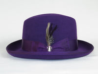 Men Bruno Capelo Dress Hat Australian Wool Homburg Godfather GF107 Purple
