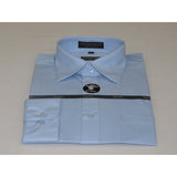 Mens Milani dress shirt soft cotton Blend easy wash business long sleeves Blue