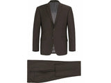 Men RENOIR suit Solid Two Button Business Formal Year Round Slim Fit 201-5 Brown