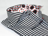 Men Dress Shirts AXXESS Turkey 100% Soft Egyptian Cotton 223-14 Black Stripe