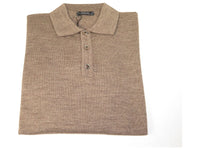 Mens PRINCELY Soft Merinos Wool Sweater Knits Light Weight Polo 1011-40 Taupe
