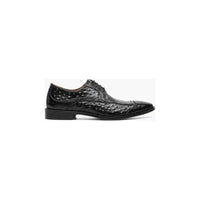 Men's Stacy Adams Fanelli Modified Wingtip Oxford  Shoes Ostrich Black 25536-001
