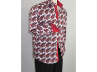 Men Shirt J.Valintin Turkey Egyption Cotton Axxess Style A113-10 Christmas Red