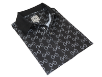 Men Sports Shirt DE-NIKO Short Sleeves Soft Modal Fashion Polo Shirt G1121 Black
