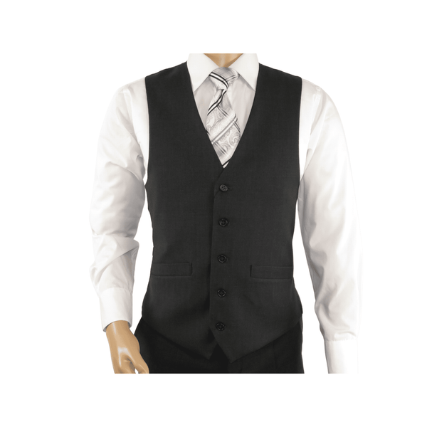 Men RENOIR Vest Wool 140 Adjustable ,V-Neck 2 Pocket Fully lined 555-3 Charcoal