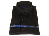 Men 100% Sateen Cotton Shirt Manschett Quesste Turkey Slim Fit 4010-08 Black