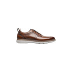 25662-221 Stacy Adams Sync Plain Toe Elastic Lace Up Sneaker Leather Cognac