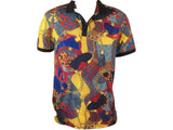 Mens PLATINI Sports Polo Shirt With Rhine Stones Fancy Chains DPP8238 Black