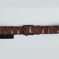 Men Genuine Leather Belt PIERO ROSSI Turkey Crocodile print Hand Stich 69 Cognac