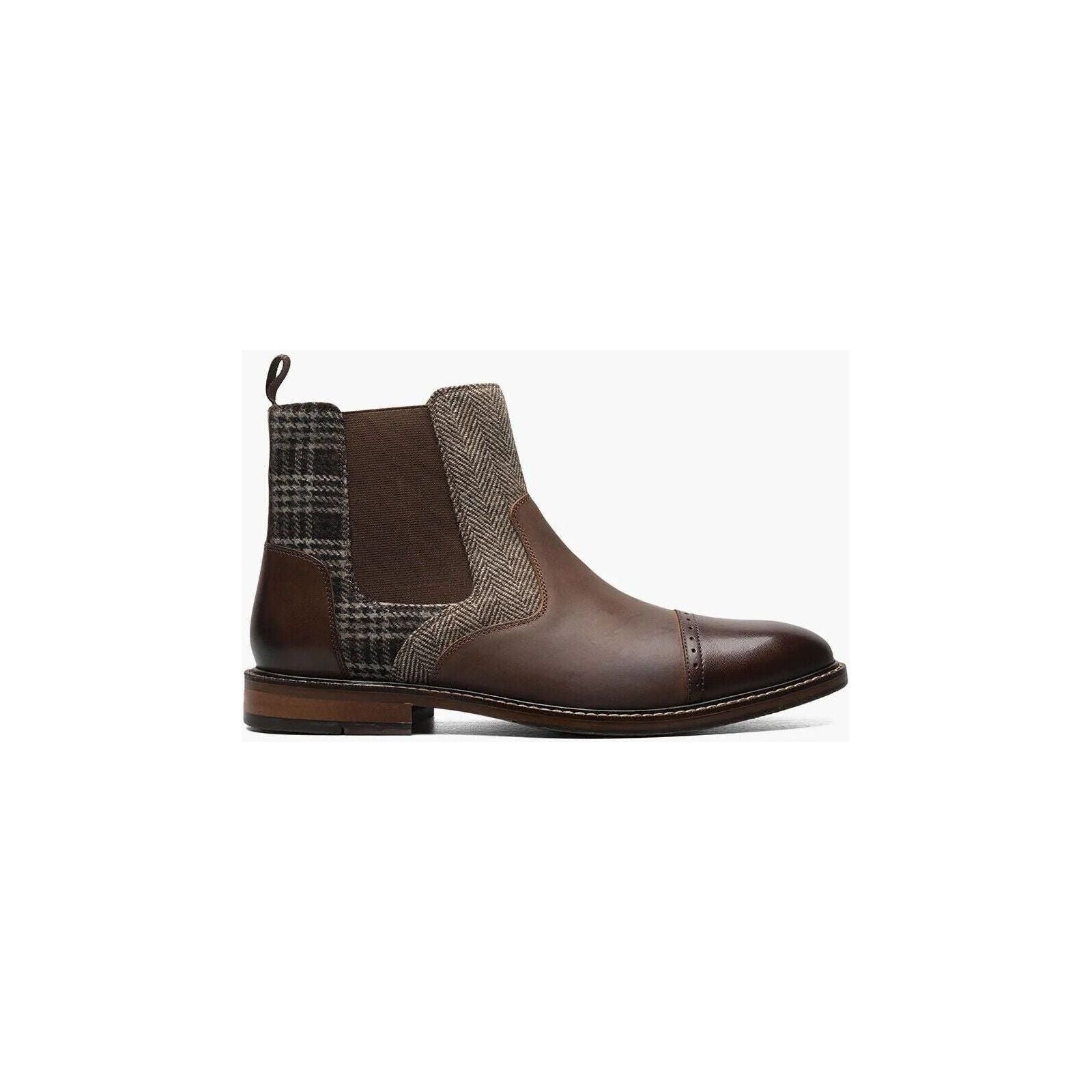 Stacy Adams Finney Cap Toe Chelsea Boot Smooth Leather Multi Brown 25620-249