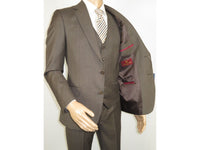 Men Suit BERLUSCONI Turkey 100% Italian Wool Super 180's 3pc Vested #Ber6 Brown