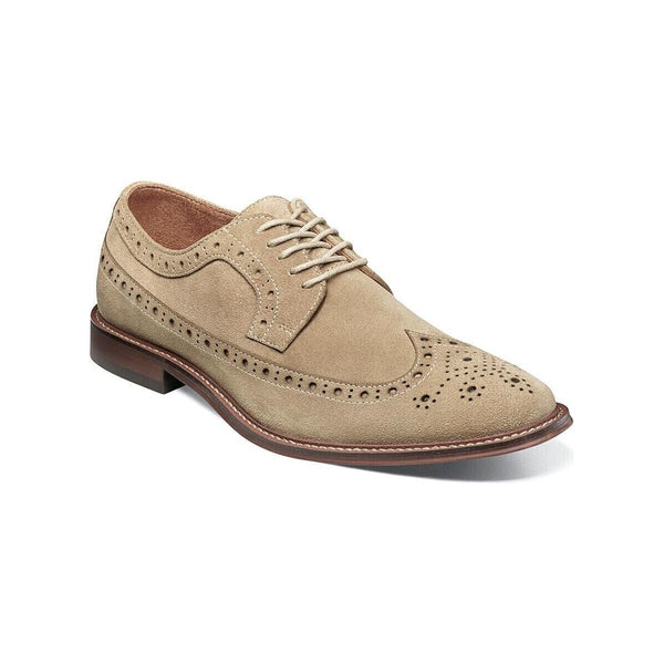 Stacy Adams Marligan Wingtip Oxford Suede Classic Shoes Sand 25616-269