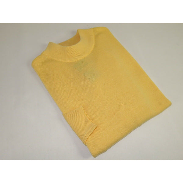 Men Inserch Mock Neck Pullover Knit Cotton Blend Sweater All Year 4308 Banana