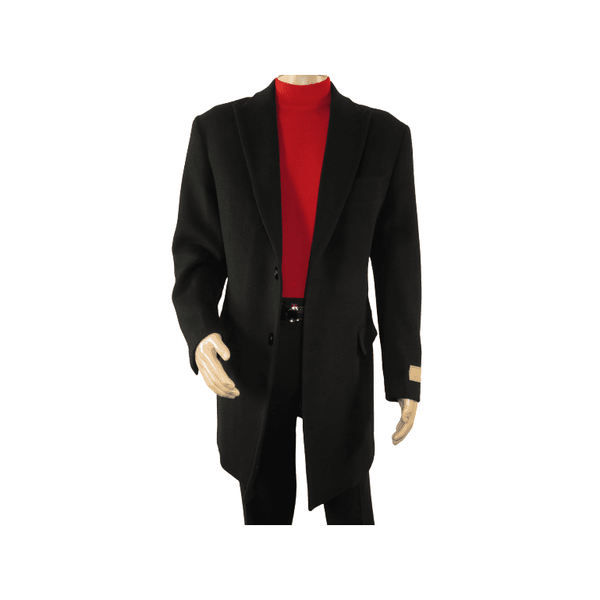 Men 100% Soft Wool 3/4 Length Winter Top Coat Cashmere Feel  #Til-70 Black