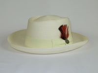 Men Bruno Capelo Braid Straw Style Spring Hat Wide Brim GAMBLER GAMS205 Ivory