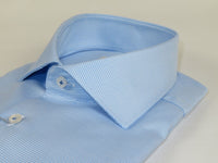 Men 100% Italian Cotton Shirt Non Iron SORRENTO Turkey Spread Collar 2745 Blue