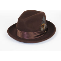 Men Bruno Capelo Hat Australian Wool soft Crushable Fedora Giovani Un101 Brown