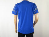Mens PLATINI Sports Shirt With Rhine Stones Lion Chain STT8025 Royal Blue