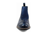Stacy Adams Madison Side Zip Navy Boot Suede Leather 00083-410 High top