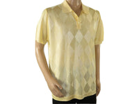 Mens Polo Shirt Slinky Sheer Short Sleeves Soft Touch by Stacy Adams 3703 Yellow