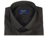 Men 100% Sateen Cotton Shirt Manschett Quesste Turkey Slim Fit 4010-08 Black