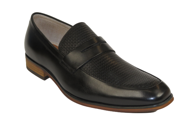 Men's Shoes Steve Madden Soft Leather upper Slip On Emree Black basket weave
