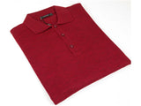 Mens PRINCELY Soft Merinos Wool Sweater Knits Lightweight Polo 1011-40 Cranberry