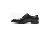Stacy Adams Pierson Cap Toe Double Monk Strap Shoes Black Leather 25627-001