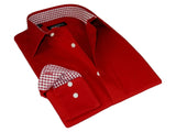 Men Mondego  Stretch Cotton Blend Dress Classic shirt Long Sleeves A2800 Red New