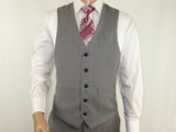Mens RENOIR Vest Wool 140 Adjustable ,V-Neck two Pocket Full Lining 508-5 Lt Gray