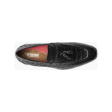 Stacy Adams Franz Moc Toe Tassel Slip On Shoes Croco Leather Black 25624-001