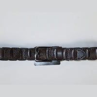 Men Genuine Leather Belt PIERO ROSSI Turkey Crocodile print Hand Stitch 69 Brown
