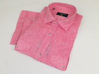 Men's Ciazzo Turkey 100% Linen Breathable Shirt Short Sleeves #Linen 29 Pink