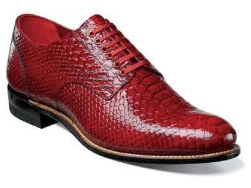 Stacy Adams Madison Anaconda Print Leather Shoes Red 00055-600