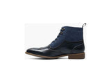 Mens Stacy Adams Malone Wingtip Lace Up Boot Leather Suede Navy 25541-410